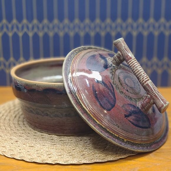 Vintage David Norton Handmade Pottery Vegetable/Seafood Steamer Signed - Picture 2 of 12